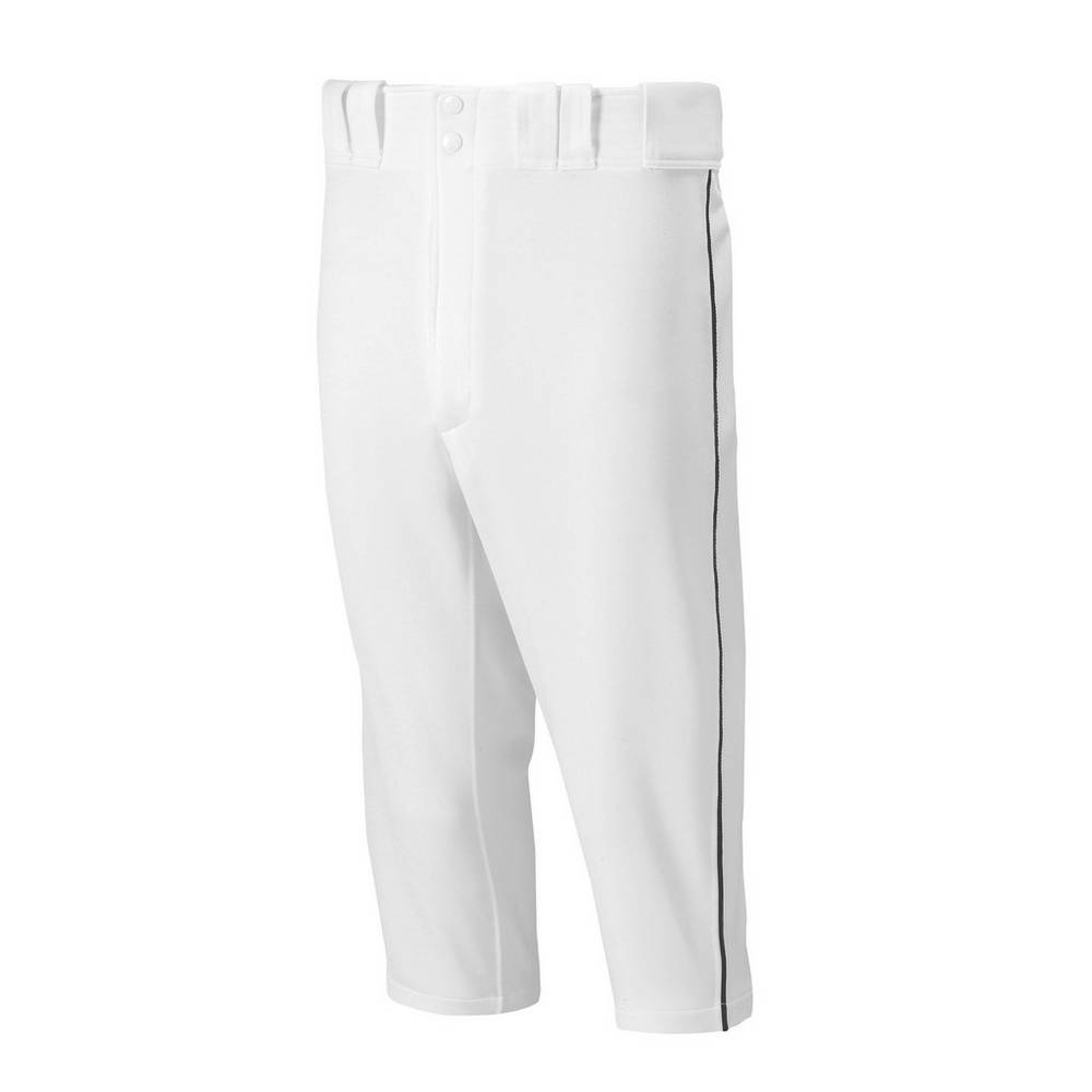 Mens Mizuno Premier Short Piped Baseball Pants White/Black Philippines (USBIPC310)